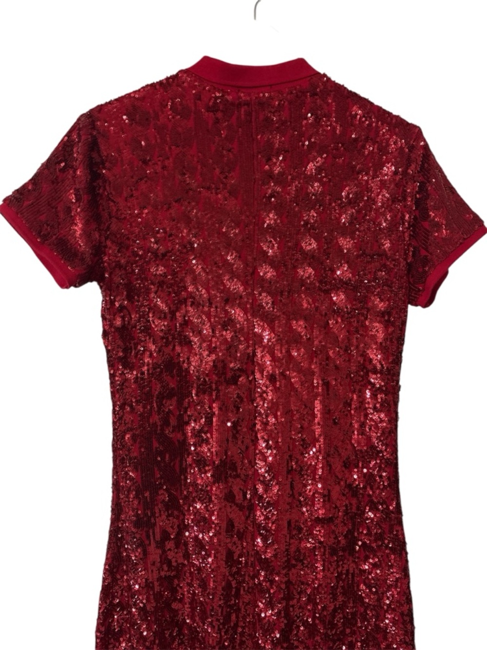 RARE - Polo Ralph Lauren Red Sequined Polo Cocktail Dress Sz Large NWT - Picture 13 of 17